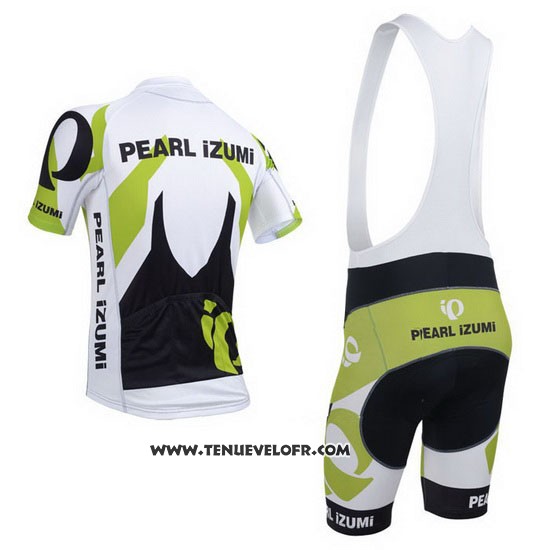 2013 Maillot Ciclismo Pearl Izumi Blanc et Vert Manches Courtes et Cuissard